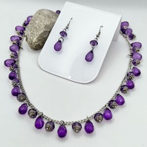 PURPLE BEADED CRYSTAL SET